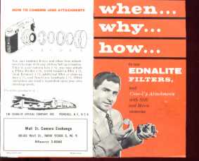 Ednalite Camera Filters Brochure circa 1958