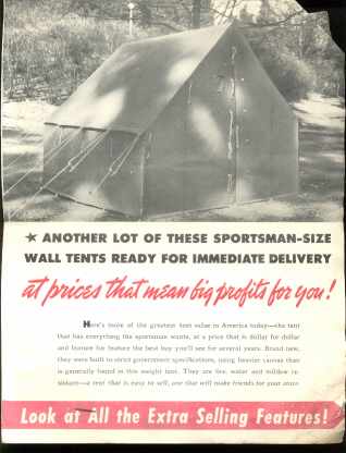 1932 Canvas Camping Tents Ad Brochure VG