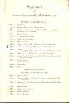 Va Independent Oil Men Assoc 1928 Programme