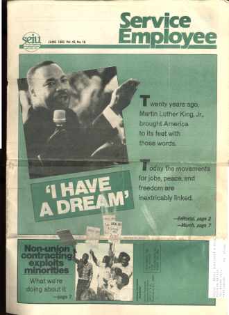 M L King Jr on cover 1983 Service Employee