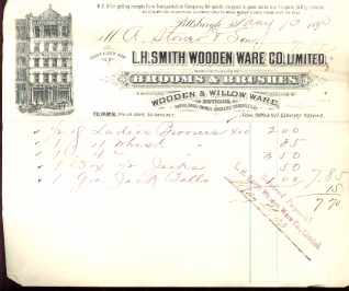 Beautiful 1893 Illustrated Invoice w building
