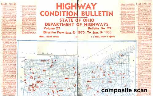 Ohio Highway Dept 1950 Highway Condition Map