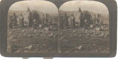 Stereoview 1910 Eskimo Summer Tents Greenland