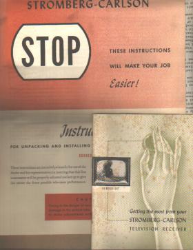 1940s? Stromberg-Carlson TV Instruction Set