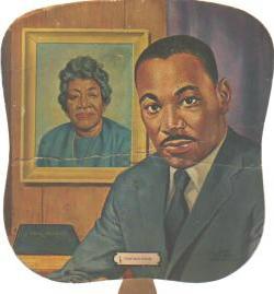 Martin Luther King Jr & Mother illust'd fan Martin Luther King Jr & Mother illust'd fan