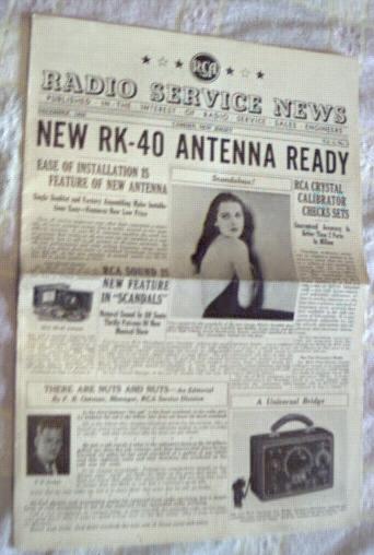 RCA Radio Service News 12/1935 RK-40 Antenna