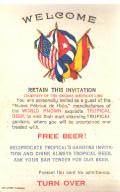 Free Tropical Beer Cruise Line Card 1940s