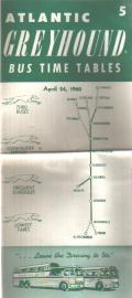 1960 Atlantic Greyhound Time Tables PA-Fla