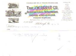 Beautiful 1916 Invoice Scott Agri. Implements