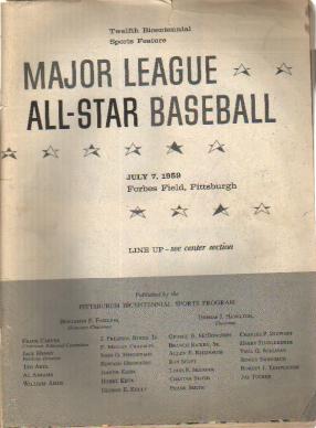 ML All Star Baseball 12th Bicentenial 1959