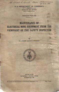 1932 Electrical Mine Equipment tech bklt