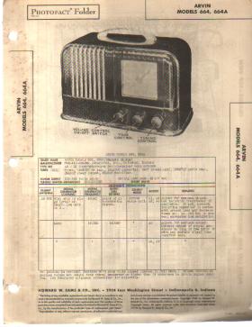 1946 Arvin 664 664A Photofact Repair Folder