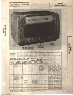 1946 Philco 46-427 Photofact Repair Folder