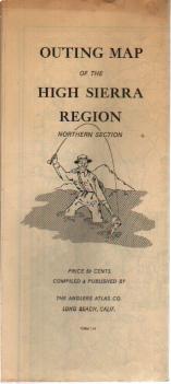 Anglers Map CA High Sierra North Region 1950s