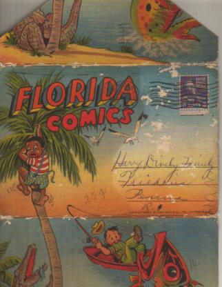1952 Florida Comics Postcard Folder