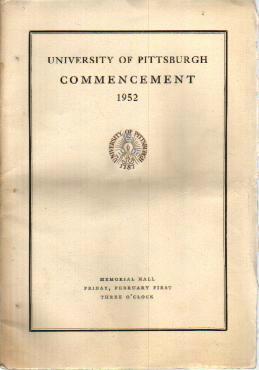 1952 Univ of Pgh Commencement Program