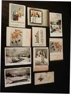 Vintage Christmas Cards 9 one Easter 1940s?