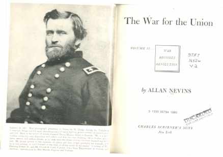 The War for the Union 1862 to 1863 A Nevins