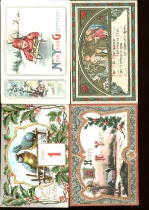 Happy New Year 8 beautiful Vintage 1910s