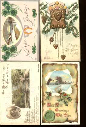 Eight Beautiful Vintage New Years circa 1900s