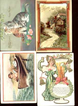 Happy New Year 8 Beautiful Vintage 1900s