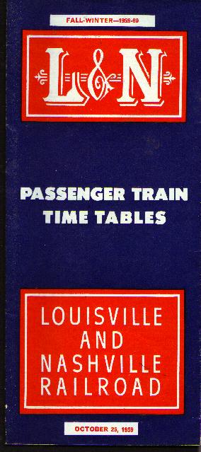 L&N RR, 1959-60 passenger time tables