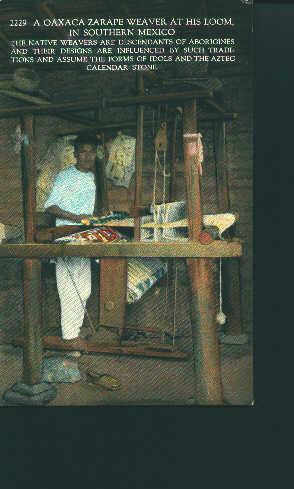 An OAXACA ZARAPE Weaver at his Loom in Mexico