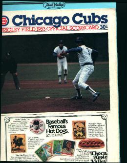 Chicago Cubs 1983 Scorecard!