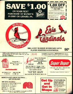Erie Cardinals Scorecard!