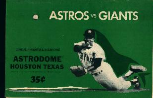 Astros Vs. Giants Program-Scorecard 1970!
