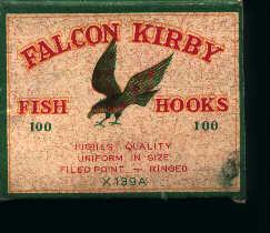 Box of 100 Kirby Fish Hooks by Falcon!