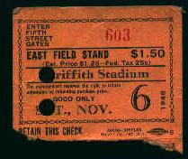 Ticket Stub from Clark Giffith Stadium!