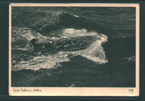 German Postcard from WWII-Men Rowing Boat!