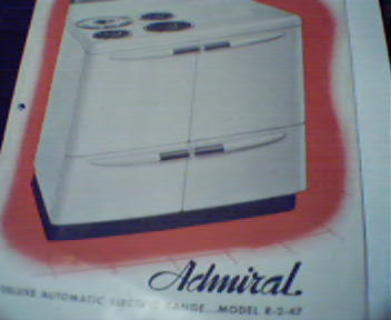 Admiral Stove Sales Literature!
