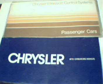 1972 Chrysler Operation Manual and Emmission