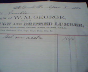 W.M. George Feed and Dressed Lumber Bill Hea