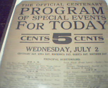 Program for Events of Centenary Day in Iowa