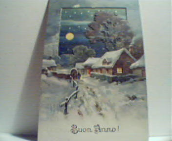 Buon Anno! Card from 1900! Two Dimensional!