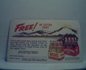 Nehi RC Cola  Coupon Post Card in Color!