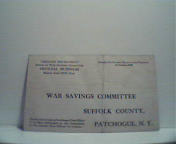 War Savings Committe Pledge Postcard!