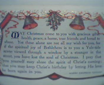 May Christmas Come to You...H.E. Fosdick!