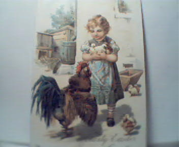 Hearty Easter Greetings Girl and Chicken!