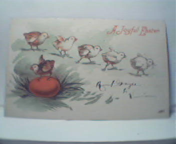 A Joyful Easter-Little Chicks and Red Egg!