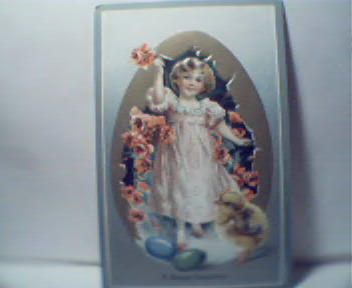 A Happy Eastertide-Girl with Chicks and Eggs