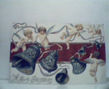A Merry Christmas! Color with Cherubs & Bell