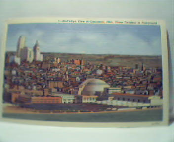 Birds Eye View of Cincinatti Ohio! Color Lin