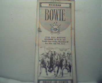 Program from Bowie Race Course 1948 Fall!