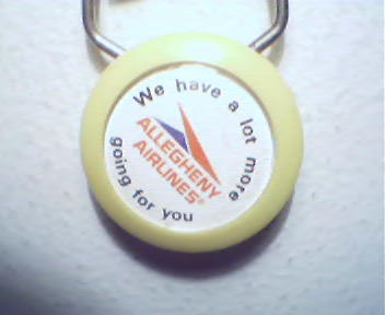 Allegheny Airlines Keychain! Yellow Case!