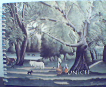 Unicef 1974 Desk Calendar with Classic Art!
