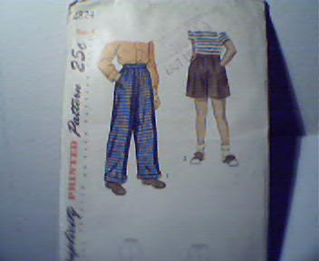 Simplicity Pattern  No.2824 Size 4 Boys!